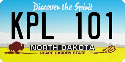 ND license plate KPL101