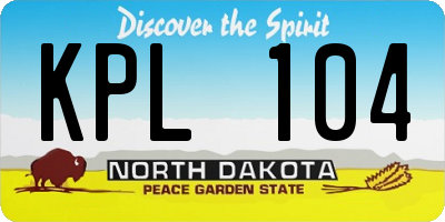 ND license plate KPL104