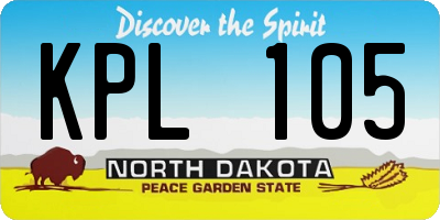 ND license plate KPL105
