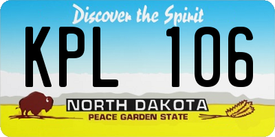ND license plate KPL106