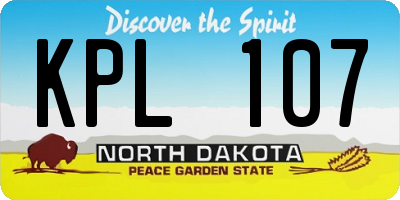 ND license plate KPL107