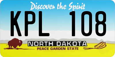 ND license plate KPL108