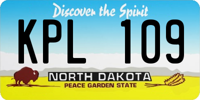 ND license plate KPL109