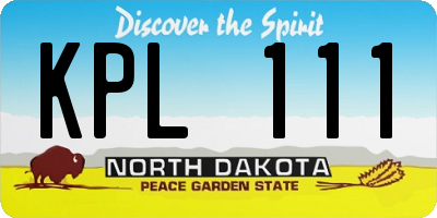 ND license plate KPL111