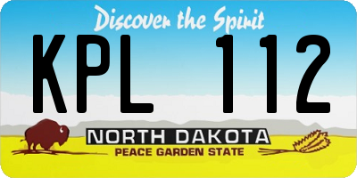 ND license plate KPL112