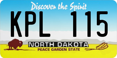 ND license plate KPL115