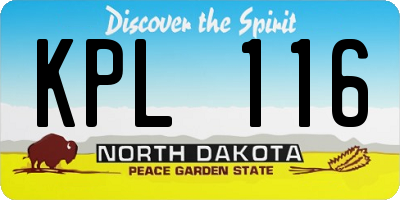ND license plate KPL116
