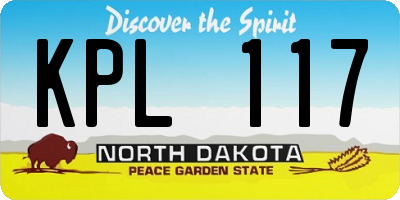 ND license plate KPL117