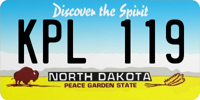 ND license plate KPL119
