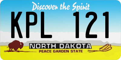 ND license plate KPL121