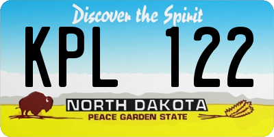 ND license plate KPL122
