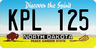 ND license plate KPL125