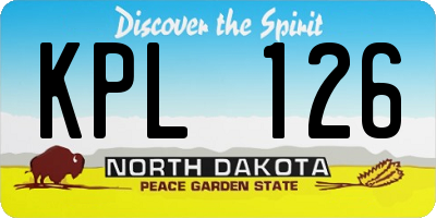 ND license plate KPL126