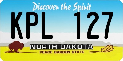 ND license plate KPL127