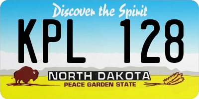ND license plate KPL128