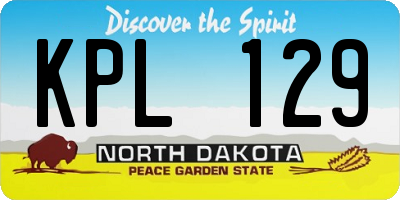 ND license plate KPL129