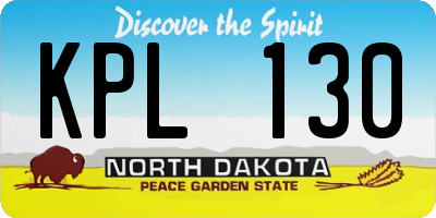 ND license plate KPL130