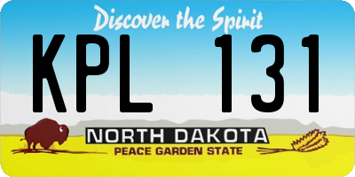 ND license plate KPL131