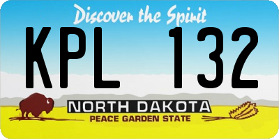 ND license plate KPL132
