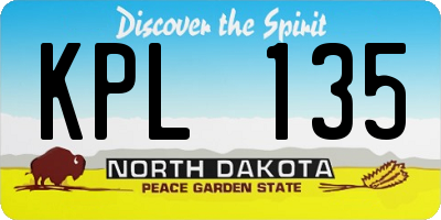 ND license plate KPL135