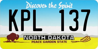 ND license plate KPL137