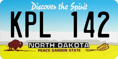 ND license plate KPL142