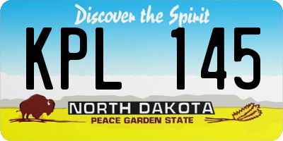 ND license plate KPL145