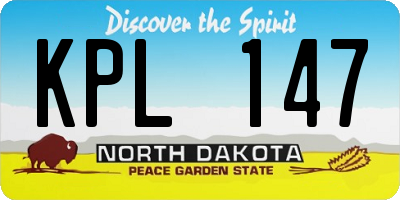 ND license plate KPL147