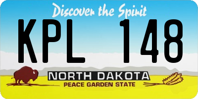 ND license plate KPL148