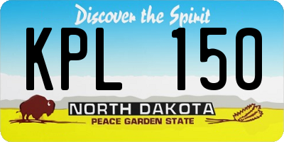 ND license plate KPL150