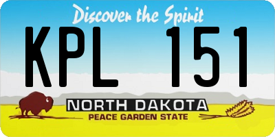 ND license plate KPL151