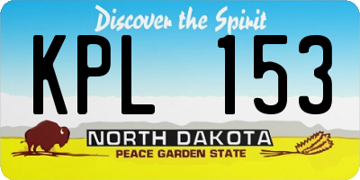 ND license plate KPL153