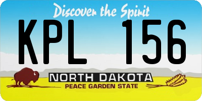 ND license plate KPL156