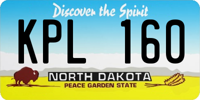 ND license plate KPL160