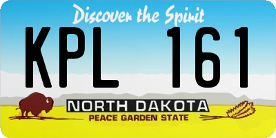 ND license plate KPL161