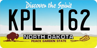 ND license plate KPL162