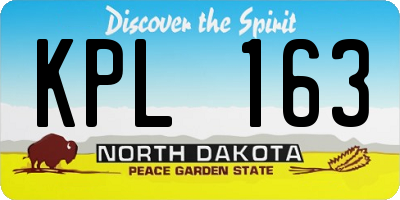 ND license plate KPL163