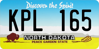 ND license plate KPL165