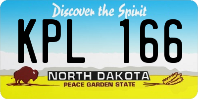 ND license plate KPL166