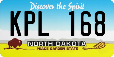 ND license plate KPL168