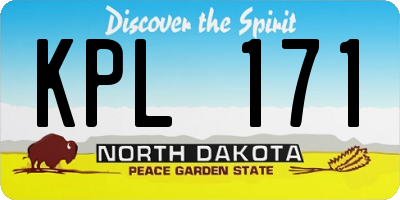 ND license plate KPL171