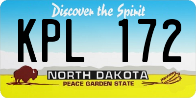 ND license plate KPL172