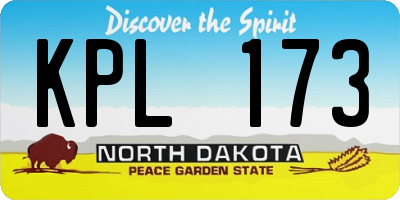 ND license plate KPL173