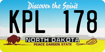 ND license plate KPL178