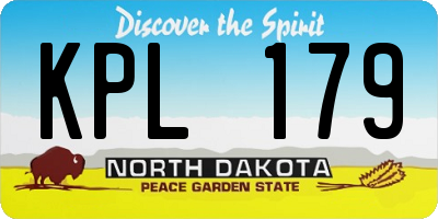 ND license plate KPL179