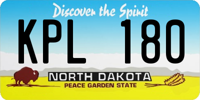 ND license plate KPL180