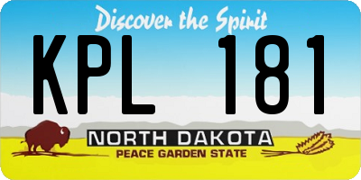 ND license plate KPL181