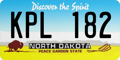 ND license plate KPL182