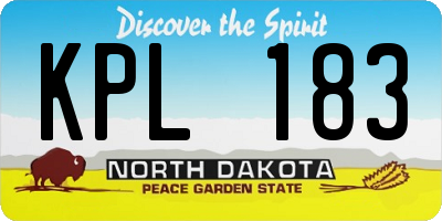 ND license plate KPL183