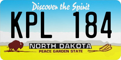 ND license plate KPL184